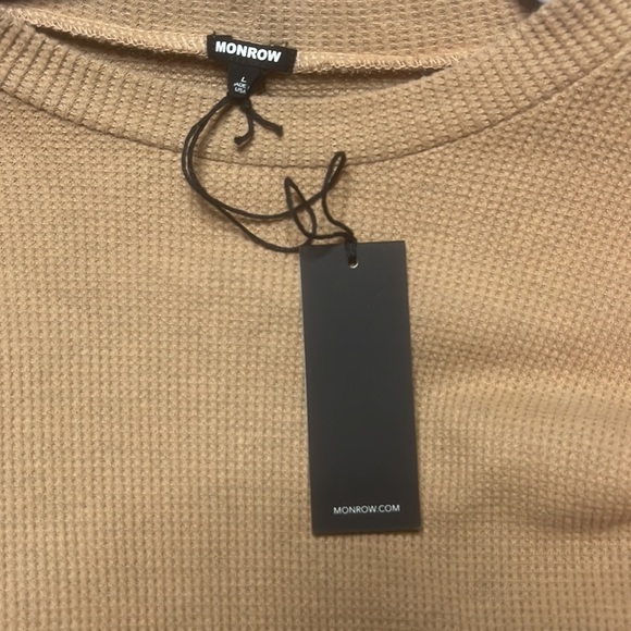 MONROW BRUSHED THERMAL MINI DRESS NWT DUSTY OLIVE LARGE - Picture 8 of 8